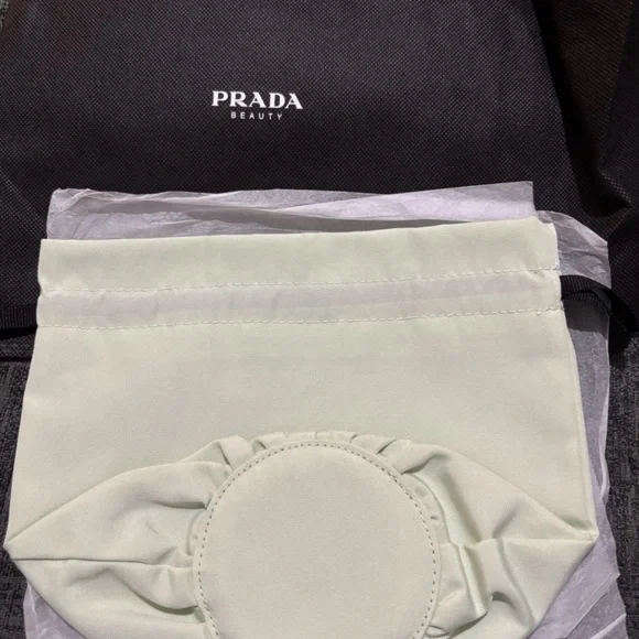 Prada Beauty Pouch Drawstring Light Green Dust Bag . - Picture 7 of 13